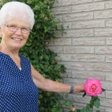 Dorothy with one of her many beautiful flowers