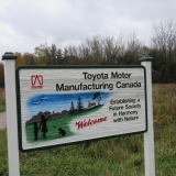 Extension of existing trail and signage provided by Toyota Plant