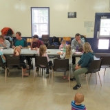The kids worked up quite an appetite and are enjoying the snacks provided.